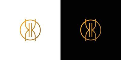 Simple and modern letter KK initials logo design 2 vector