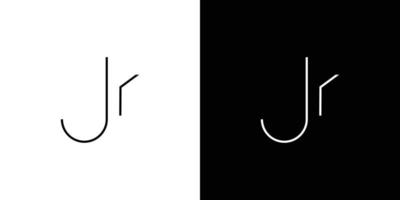 diseño de logotipo de iniciales de letra jr simple y moderno vector