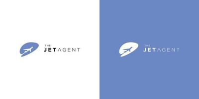 Jet airplane logo design simple and modern 3 vector