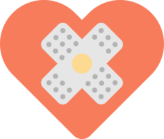 bandagens e ilustração de corações em estilo minimalista png