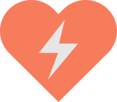 heart and lightning illustration in minimal style png