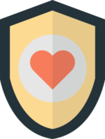 shield and heart illustration in minimal style png