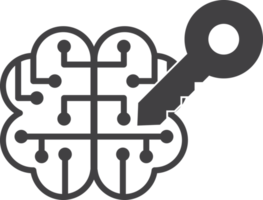 brain and key illustration in minimal style png