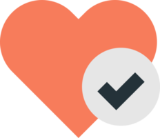 heart and check mark illustration in minimal style png