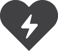 heart and lightning illustration in minimal style png