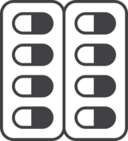 ilustração de caixa de comprimidos de cápsula em estilo minimalista png