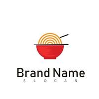 símbolo de diseño de logotipo de comida de fideos vector