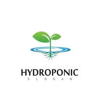 hydroponic nature natural logo design symbol