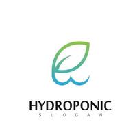 hydroponic nature natural logo design symbol vector