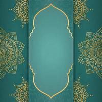 Turquoise mandala flower background with copy space in the middle vector