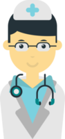 male doctor illustration in minimal style png