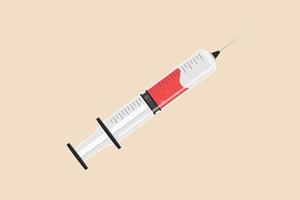 Medical syringe. Medical equipment concept. Colored flat graphic vector illustration isolated.