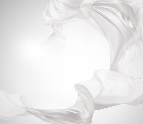 White flying satin texture in 3d illustration