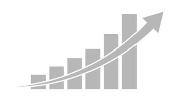 gráfico de barras con flecha de tendencia alcista aislado sobre fondo blanco vector