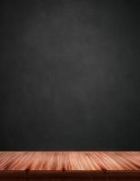 Chalkboard and wooden table top in 3d illustration vector