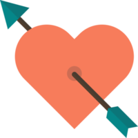 flecha con ilustración de corazón en estilo minimalista png