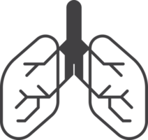 ilustración de pulmones en estilo minimalista png