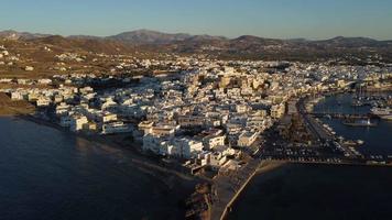 Naxos Chora Aerial View, Cyclades Island in Aegean Sea, Greece video