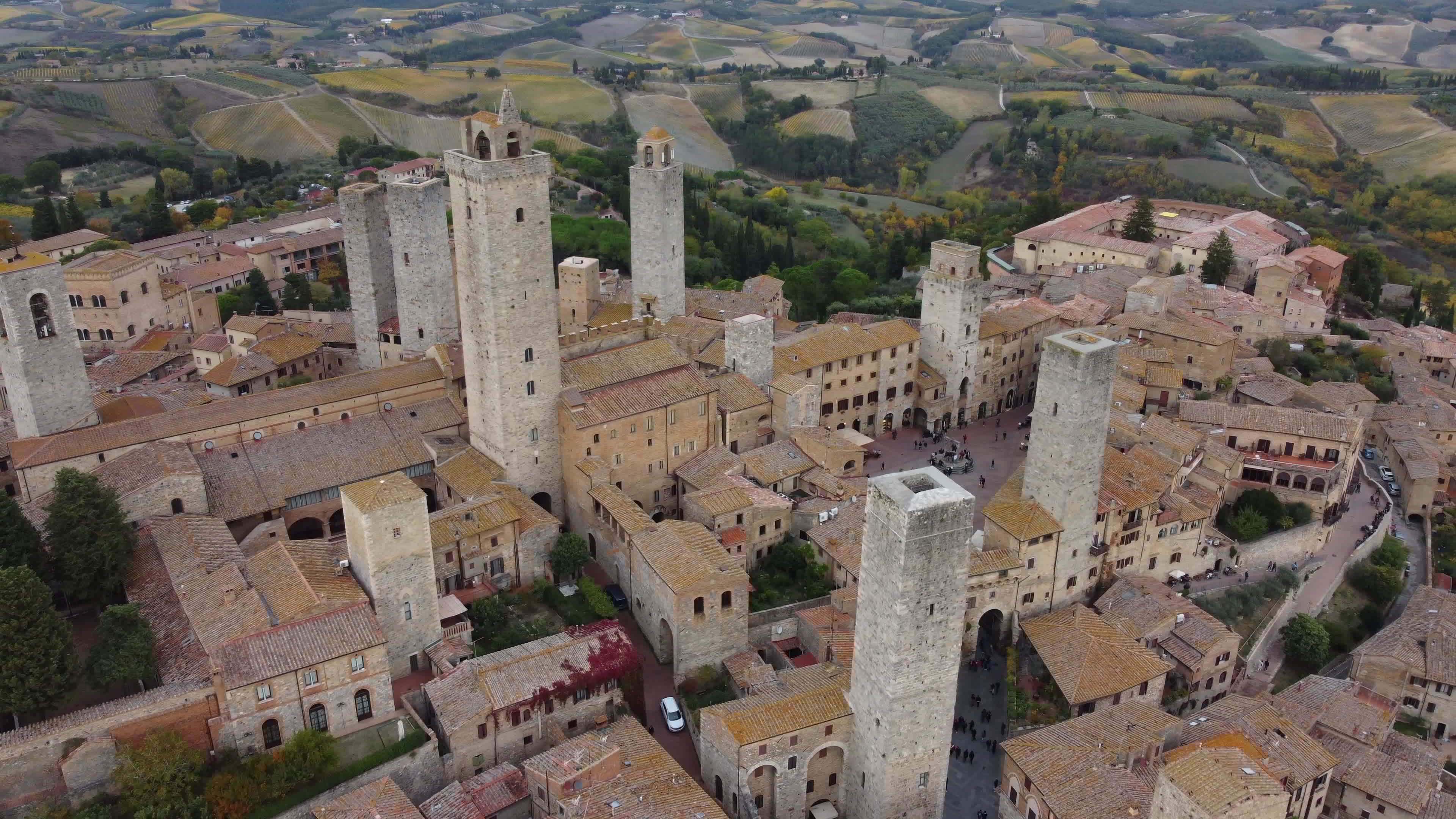 San Gimignano Aerial View in Tuscany, Italy 15286665 Stock Video at