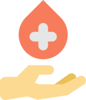 mãos e ilustração de doação de sangue em estilo minimalista png