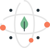 illustration de feuilles et de molécules dans un style minimal png