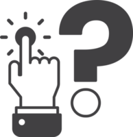 finger and question mark illustration in minimal style png