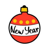 New year christmas ball illustration isolated on png Transparent background