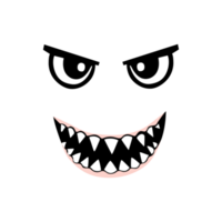 Abstract horror mouth illustration isolated on Png Transparent background