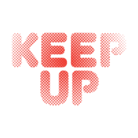 Keep up typography text illustration isolated on png Transparent background