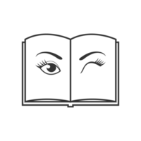 Book with eye art illustration isolated on png Transparent background