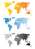 ilustração de arte de mapa mundo gradiente isolada em fundo transparente png