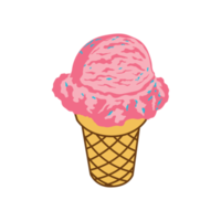 Ice cream illustration graphics isolated on Png transparent background