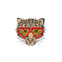visage de tigre avec illustration de lunettes de soleil isolé sur fond transparent png