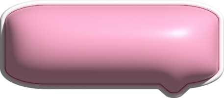 cute 3d pink text box, speech bubble box decoration png