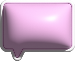niedliches 3d-rosa Textfeld, Sprechblasen-Box-Dekoration png