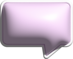 linda caixa de texto rosa 3d, decoração de caixa de bolha de fala png
