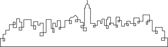 modern cityscape skyline outline drawing. png