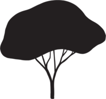 semplicità albero a mano libera silhouette disegno. png