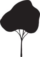 semplicità albero a mano libera silhouette disegno. png