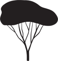 simplicity tree freehand silhouette drawing. png