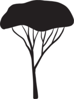 simplicity tree freehand silhouette drawing. png