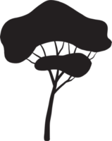 Einfachheit Baum Freihand-Silhouette zeichnen. png