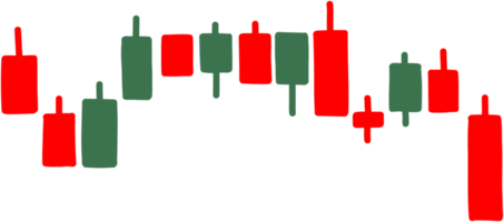 gráfico de precios de velas dibujo a mano alzada. png