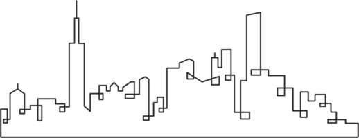 modern cityscape skyline outline drawing. png