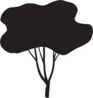 simplicity tree freehand silhouette drawing. png