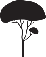 dessin de silhouette à main levée d'arbre de simplicité. png