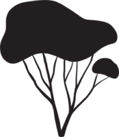 simplicity tree freehand silhouette drawing. png