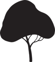 semplicità albero a mano libera silhouette disegno. png