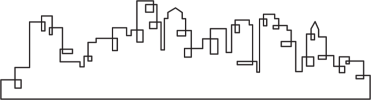 modern cityscape skyline outline drawing. png