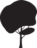 semplicità albero a mano libera silhouette disegno. png